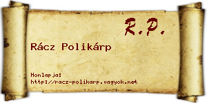 Rácz Polikárp névjegykártya